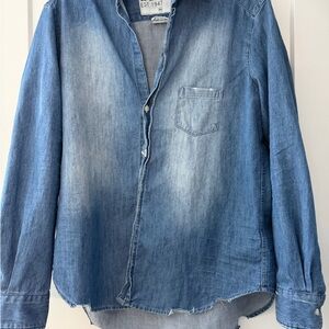 Frank & Eileen distressed Casual Denim Button-Up Shirt